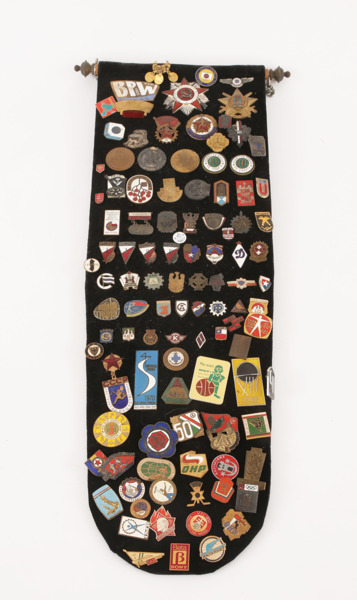 Medaljsköld med märken, bl.a. Sovjet/Ryssland