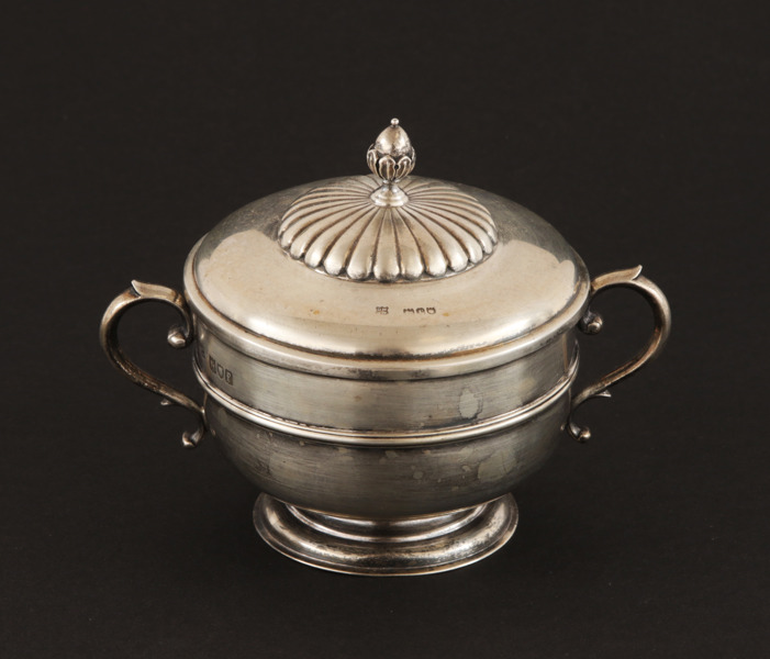 Sockerskål med lock, sterlingsilver, London, England
