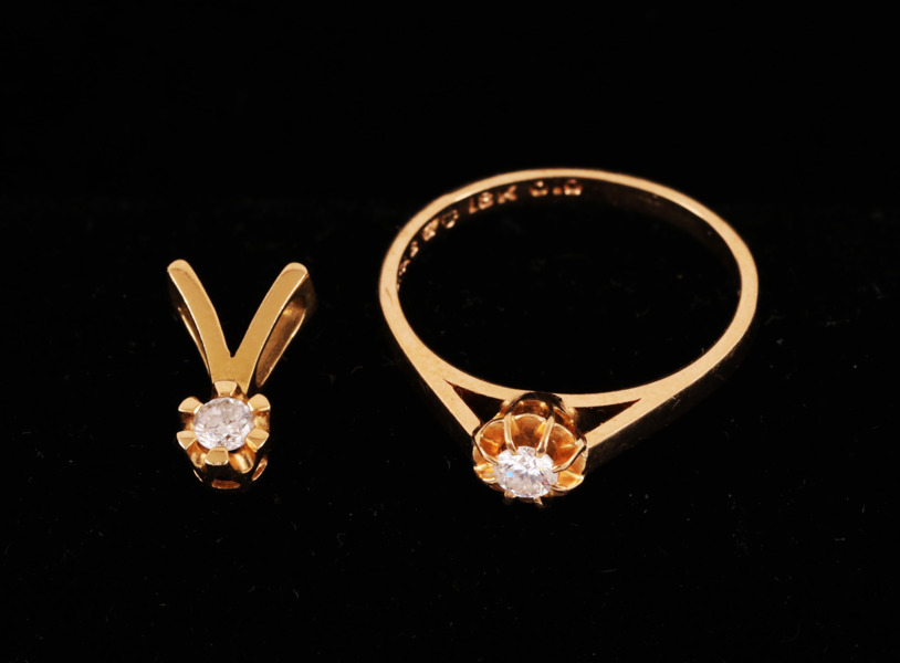 Ring och hänge i 18k