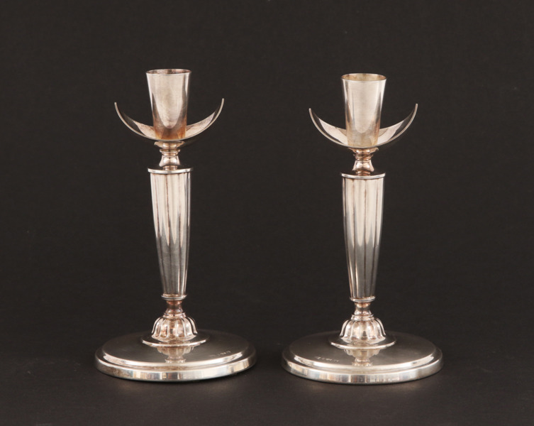 Ljusstakar ett par, silver, GAB, 1964