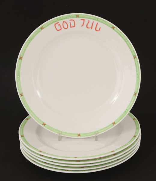 Mattallrikar 6st, "God Jul", Rörstrand