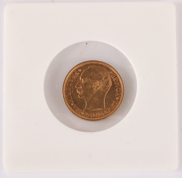 Guldmynt, 10 kroner, Fredrik VIII, Danmark, 1908