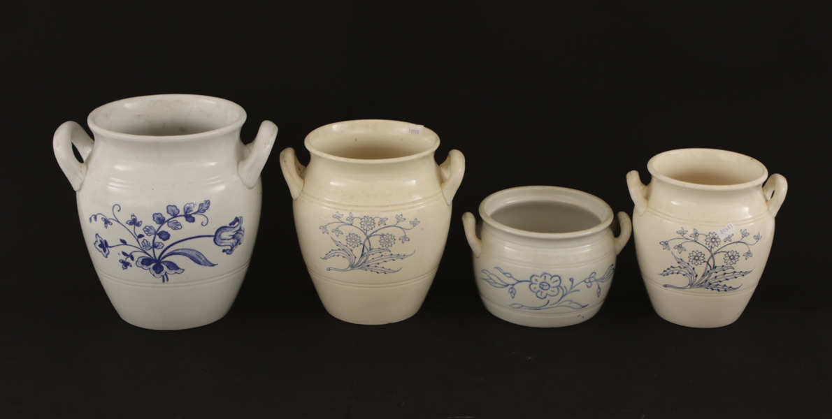 Syltkrukor 4st, bl.a. Gustavsberg, 1900-talets början