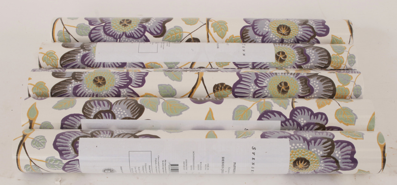 Tapetrullar 5st, "Krysantemer", Josef Frank för Firma Svenskt Tenn