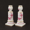 Ljusstakar ett par, "Indian Pink", Meissen, Tyskland