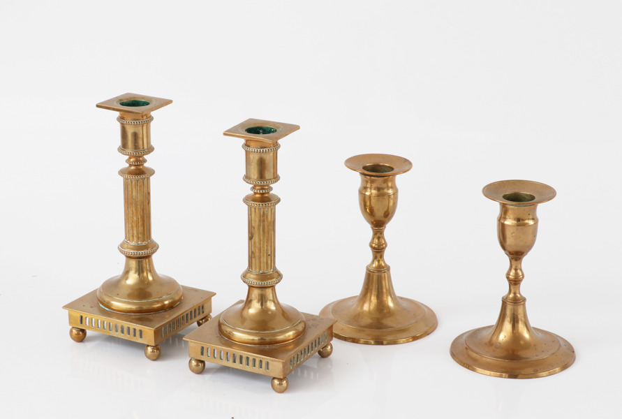 Ljusstakar 2 par, mässing.