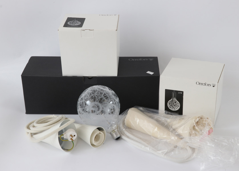 Taklampor 2st, "Light Shadows", Ingegerd Råman för Orrefors