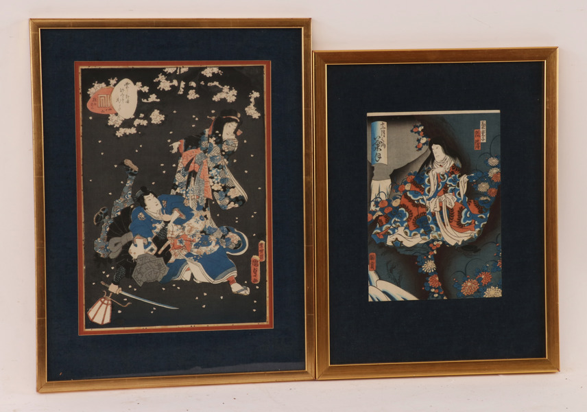 Träsnitt 2st, efter Utagawa Kunisada