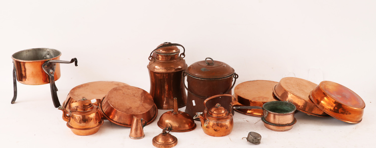 Parti kopparföremål, 18/1900-tal