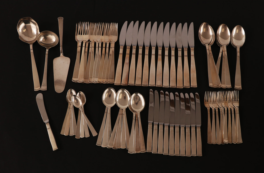 Bestickuppsättning, silver, "Rosenholm", Jakob Ängman för GAB