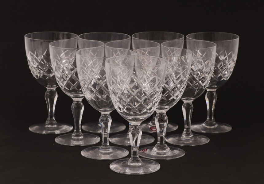 Vinglas 10st, "Carolina", Gunnar Cyrén för Orrefors