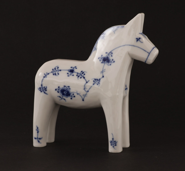 Dalahäst, "Musselmalet", Royal Copenhagen, Danmark