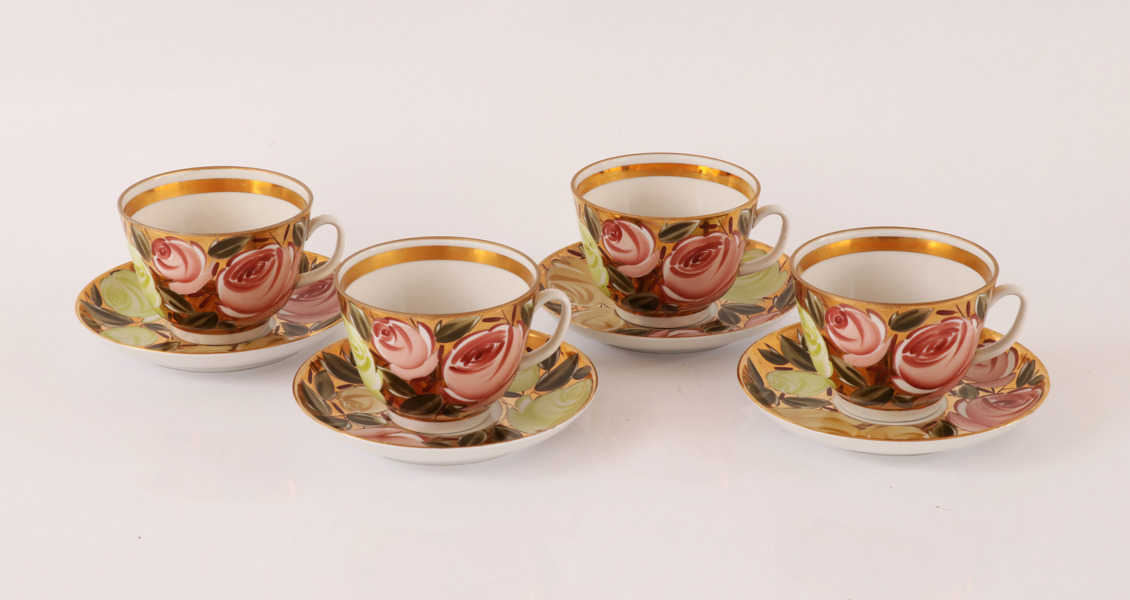 Tekoppar med fat 4st, Lomonosov, Ryssland