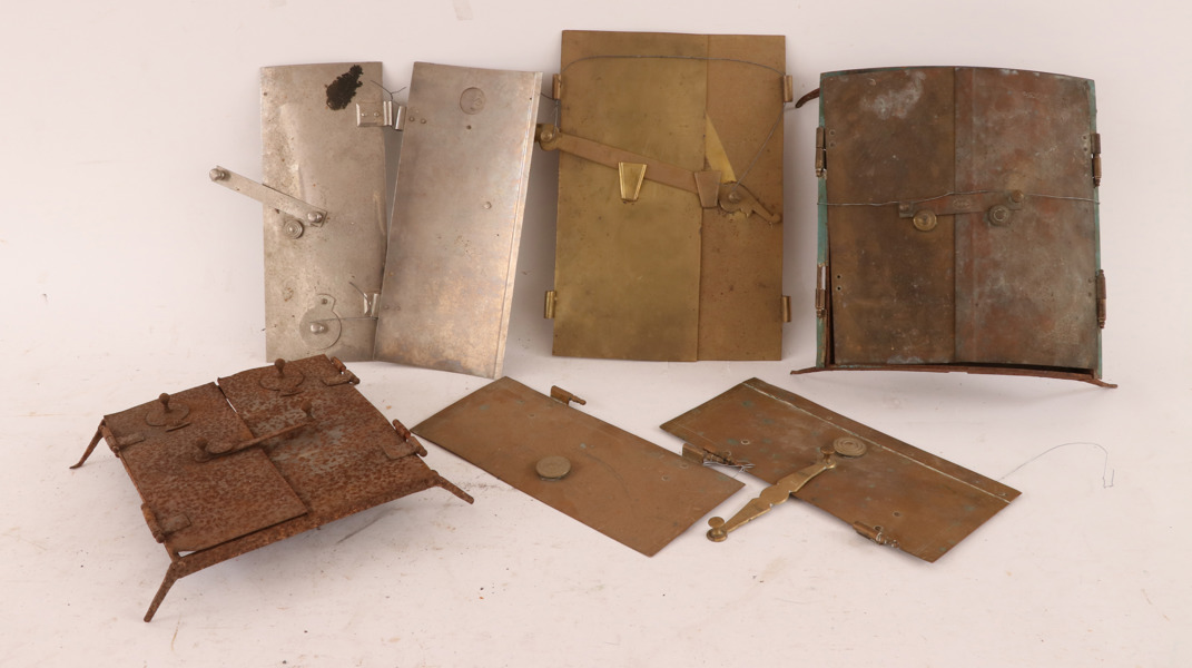 Kakelugnsluckor 5 par, 1800-tal