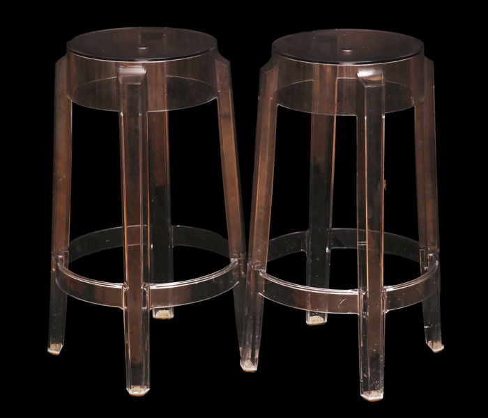 Barstolar ett par, "Charles Ghost", Philippe Starck för Kartell