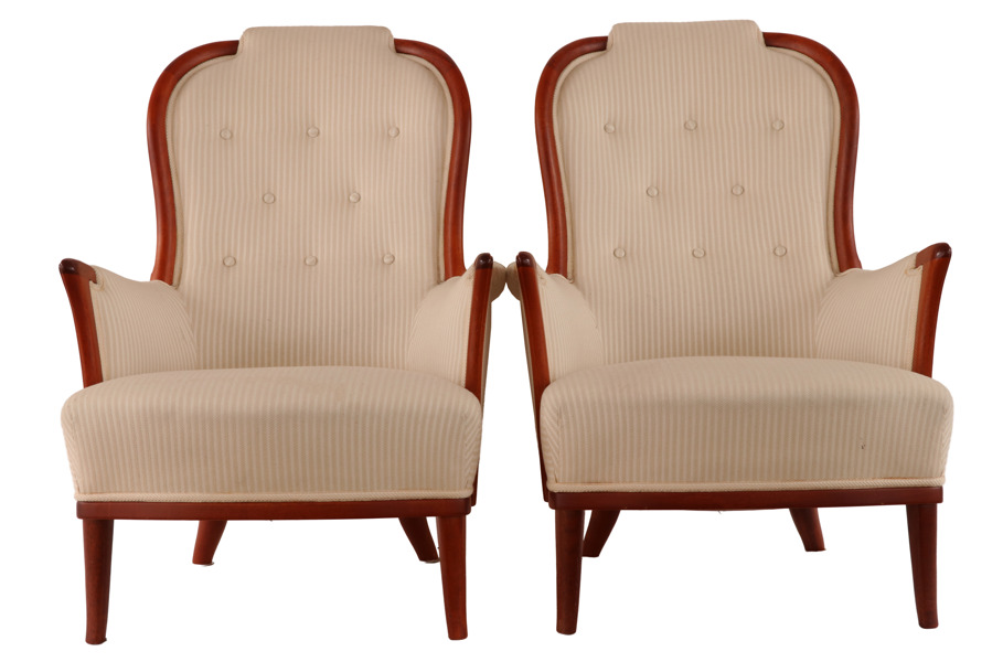 Fåtöljer ett par, "Vår Fru", Carl Malmsten för OH Sjögren