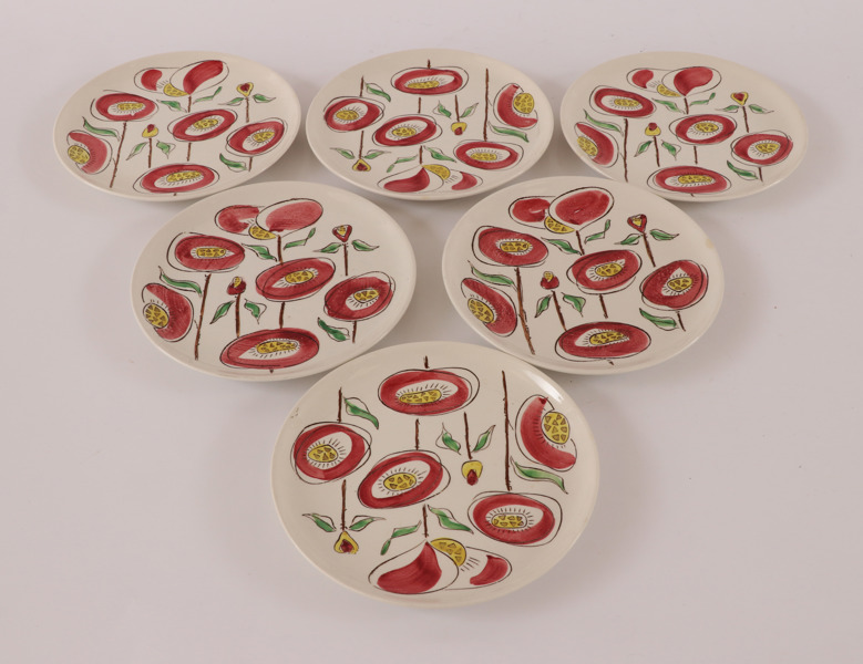 Assietter 6st, "Solros", Lillemor Mannerheim för Gefle