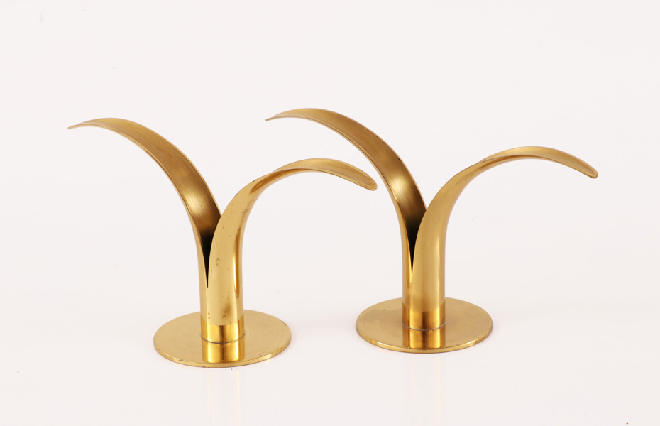 Ljusstakar ett par, "Liljan", Ivar Åhlenius Björck för Ystad Metall 