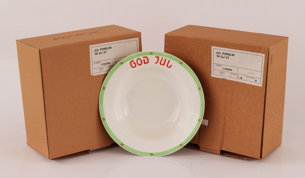 Djupa tallrikar 8st, "God Jul", Rörstrand