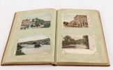 Brevkortsalbum med vykort och fotografier, ca.101st, tidigt 1900-tal
