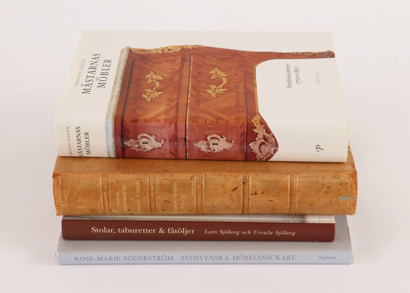 Böcker 4st, rörande antika möbler