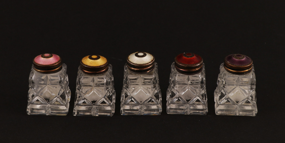 Ströare 5st, glas och sterlingsilver, Norge