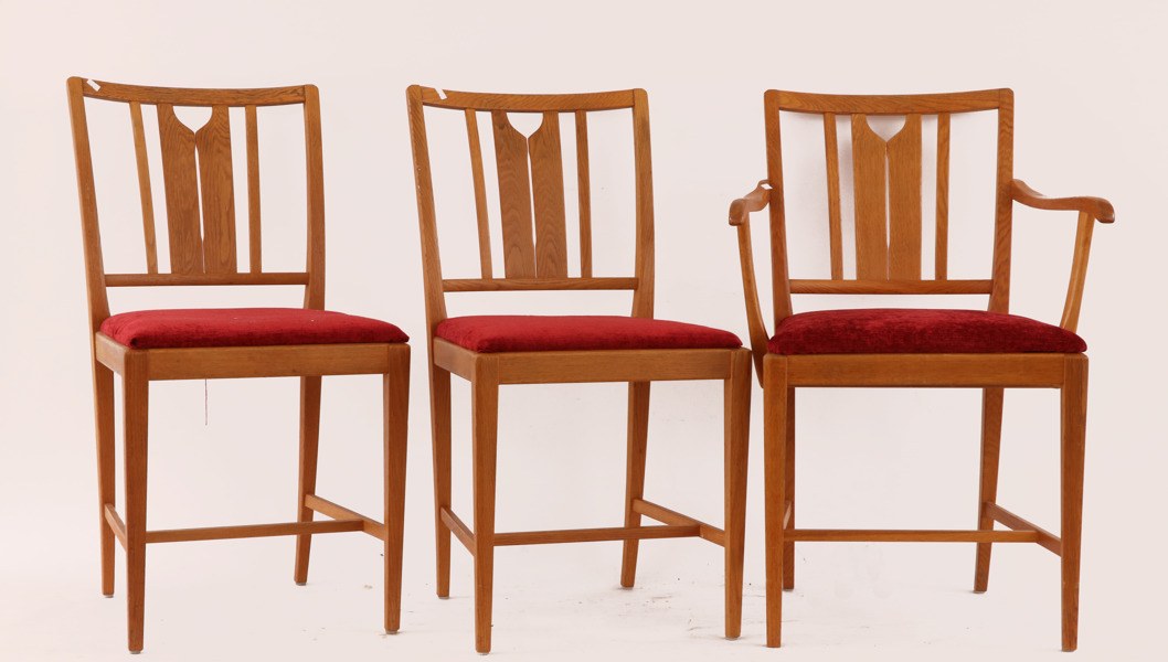 Stolar ett par samt karmstol, "Ulfåsa", Carl Malmsten för Bodafors