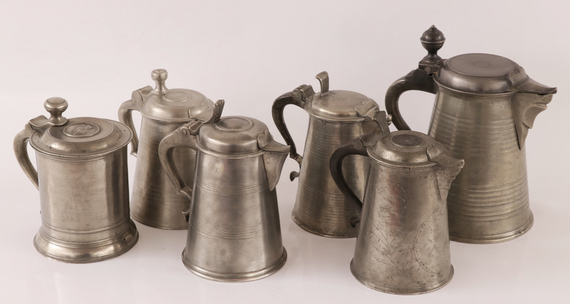 Stop 6st, tenn, bl.a. 1700-tal