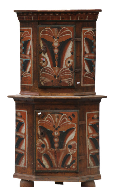 Bänkskåp för hörn, allmoge, Dalarna, 1700-talets slut