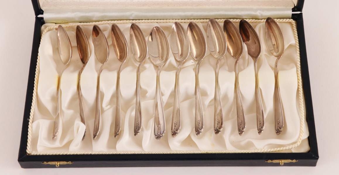 Kaffeskedar 12st, silver, "Vasa"