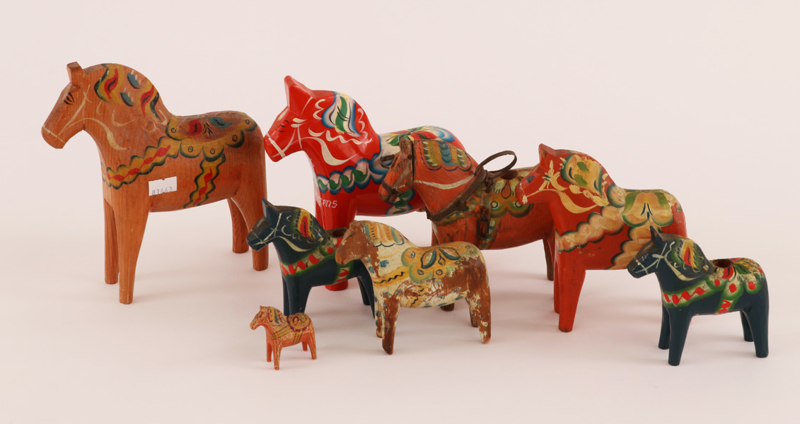 Dalahästar 8st, bl.a. 1900-talets första hälft