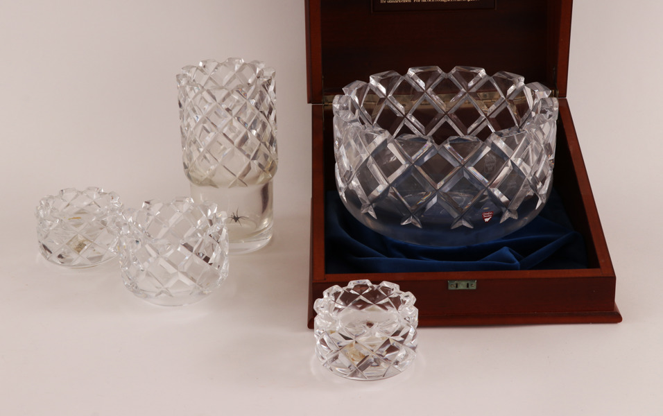 Kristall 5 delar, "Sofiero", Gunnar Cyrén för Orrefors