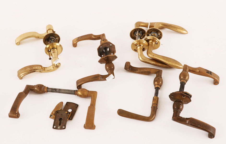 Dörrtrycken 7 par, bl.a. tidigt 1900-tal