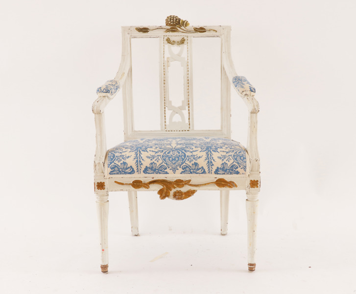 Karmstol, gustavianskt Lindomearbete, tidigt 1800-tal