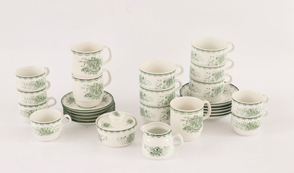 Kaffe- och teservisdelar, "Grön Anna", Rörstrand