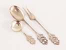 Serveringsbestick 3 delar, silver, "Wiking Rose", Norge
