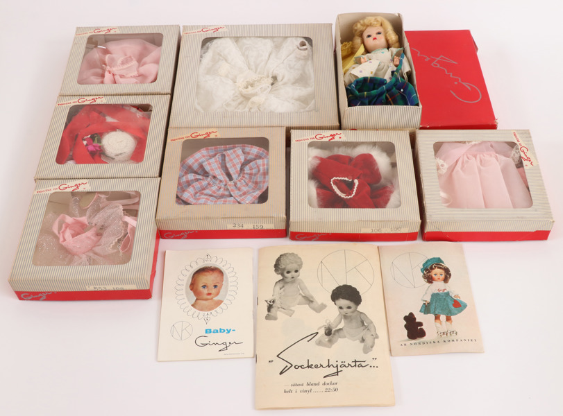 Docka med tillbehör, "Baby Ginger", 1950/60-tal