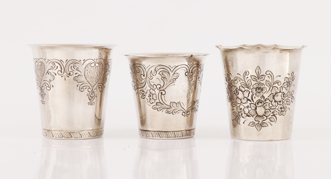 Bägare 3st, silver, Lisa Andersson, 1900-tal