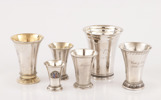 Bägare 6st, silver, 1900-tal