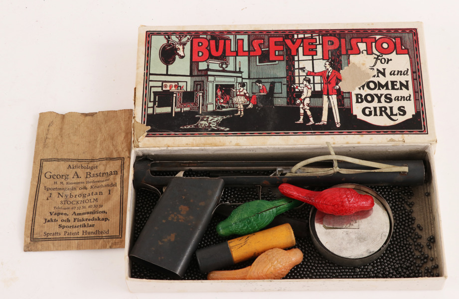 Gummibandspistol, "Bull's Eye Pistol", USA, 1920/30-tal