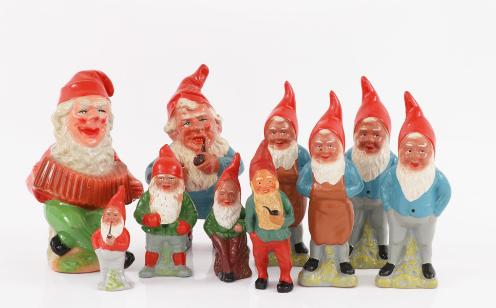 Tomtefigurer 10st, bl.a. Gräfvenroda, Tyskland