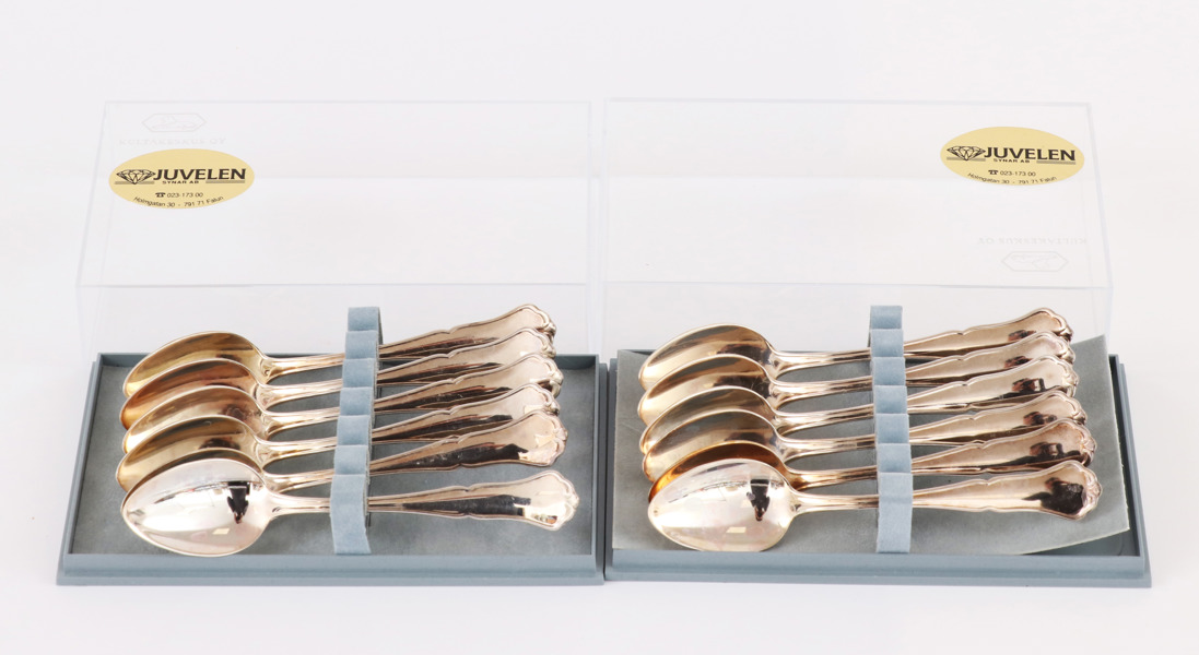 Kaffeskedar 12st, silver, Finland