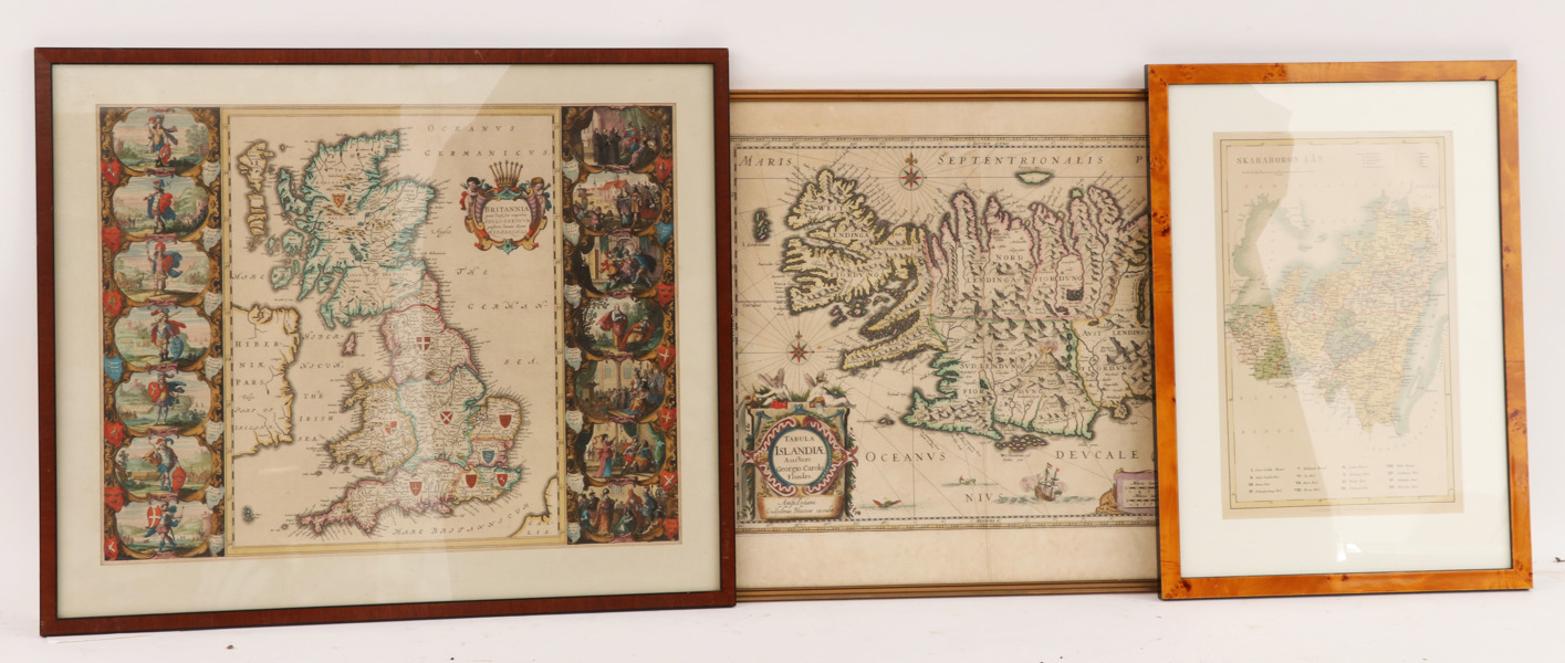 Kartor 3st, bl.a. 17/1800-tal