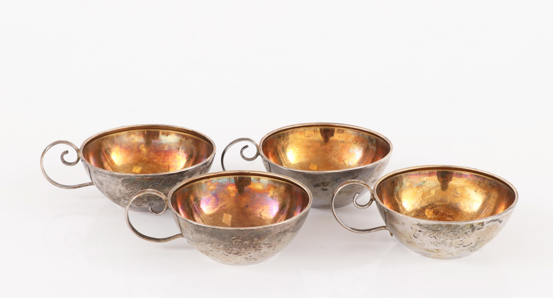 Koppar med hänkel 4st, silver
