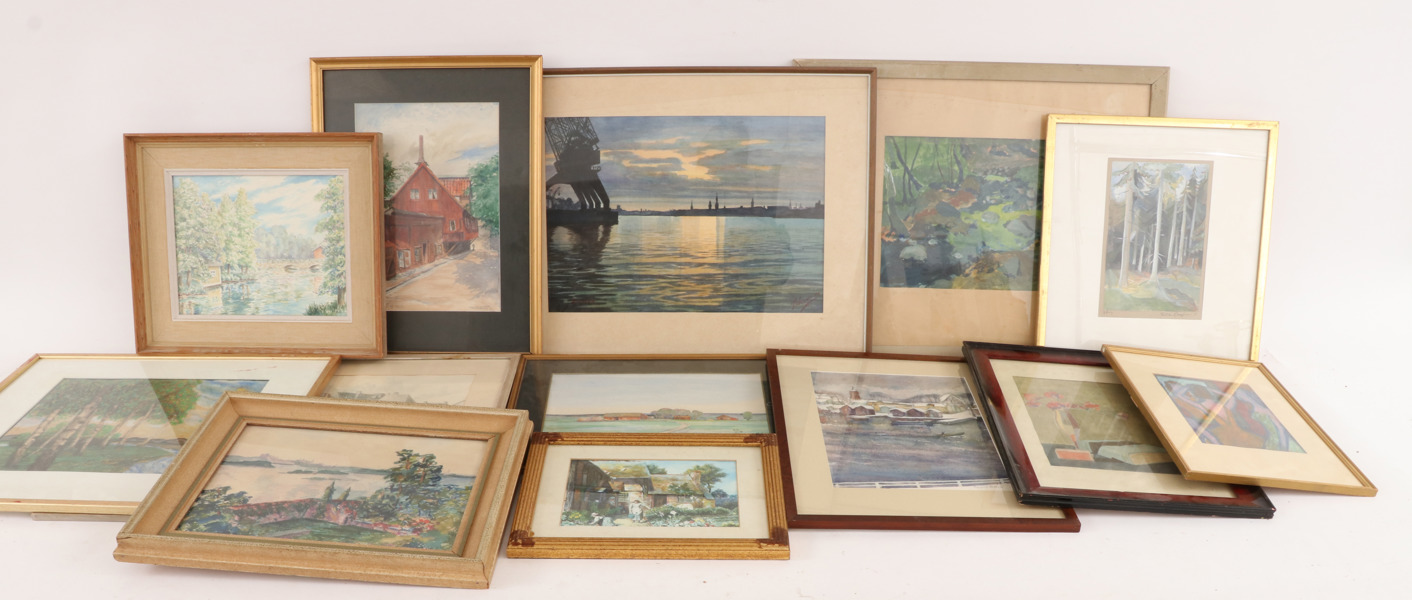 Akvarellmålningar 13st