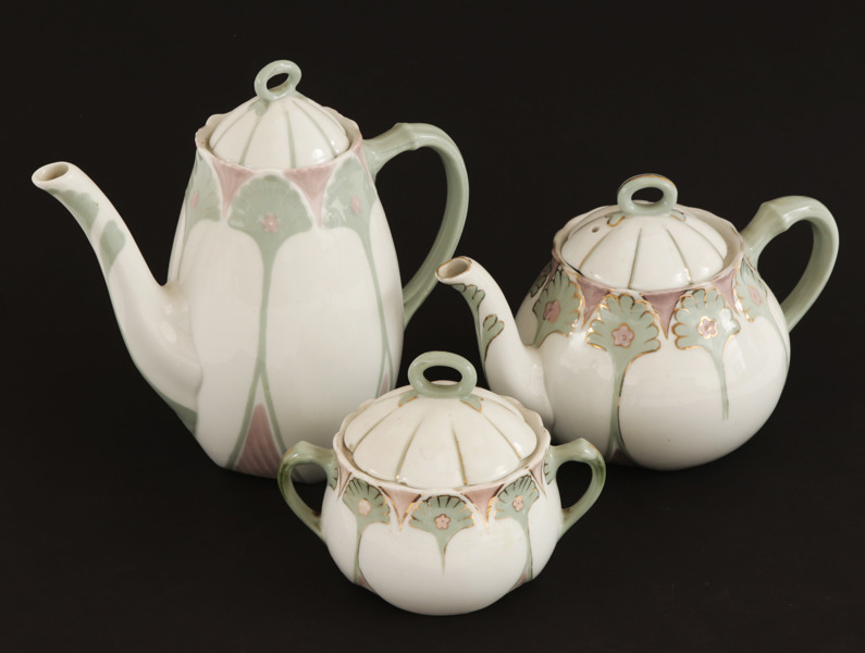 Servisdelar 3st, Rörstrand, jugend, tidigt 1900-tal