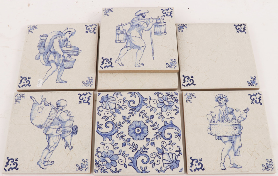 Kakelplattor 7st, Italien, 1900-tal