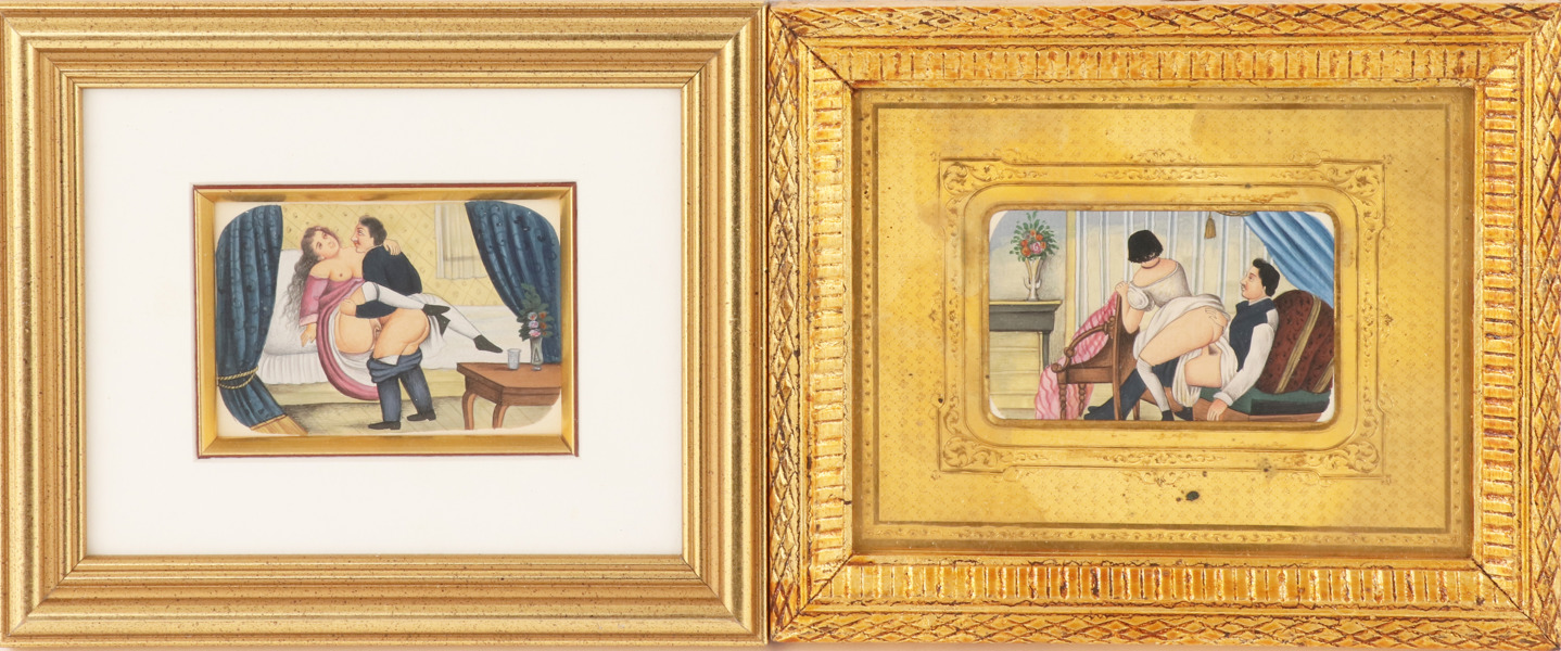 Erotiska målningar 2st, 1900-tal