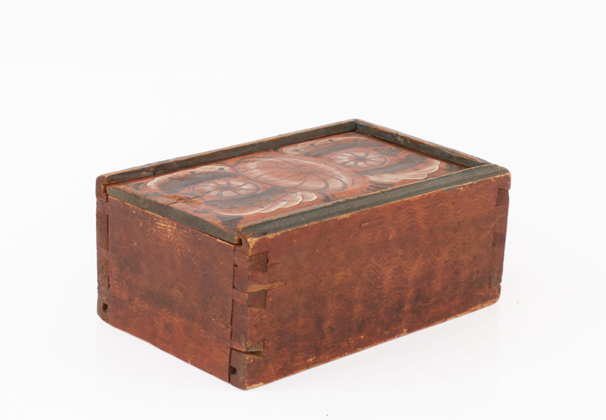 Låda med skjutlock, allmoge, Dalarna, 1800-talets början