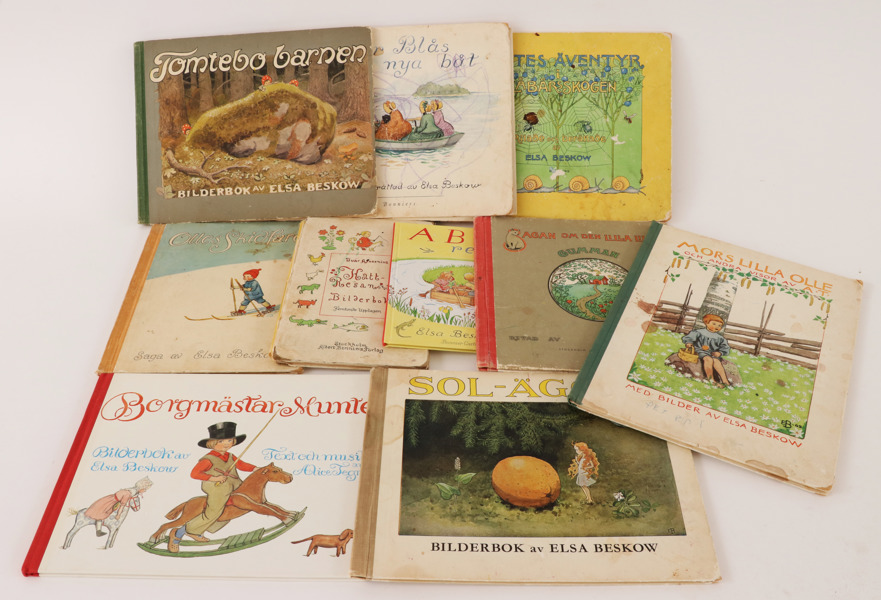 Parti äldre barnböcker, mestadels Elsa Beskow
